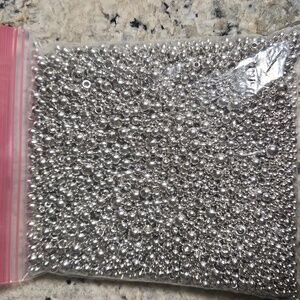 Multi sized Silver Plastic Beads
